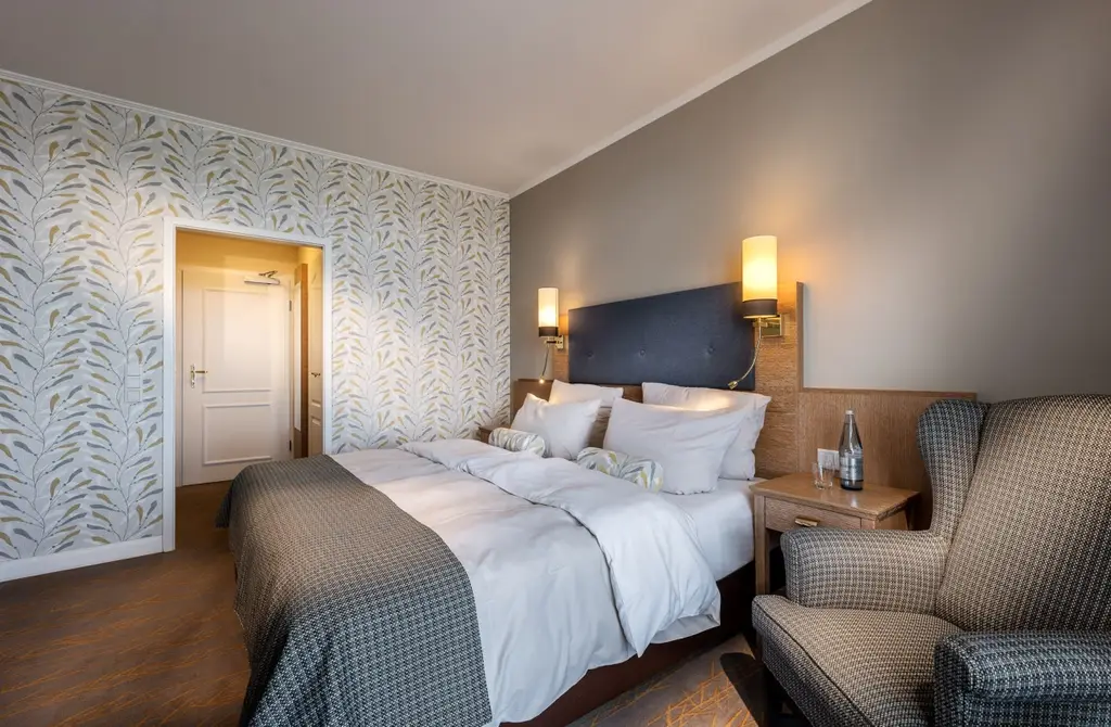 Deluxe-Zimmer mit Balkon und Blick auf die Förde